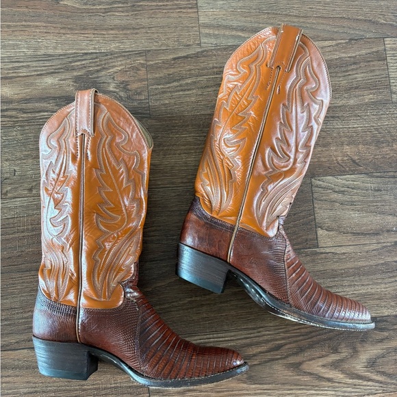 Justin Cowgirl Heeled Leather Exotic Lizard
Stitched Tall Western Boots 7.5 - Picture 13 of 16